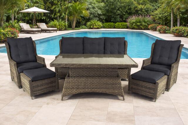 Rueda Rueda Woodash Reclining High Back Dining Sofa Set Rueda Rueda Woodash Reclining High Back Dining Sofa Set