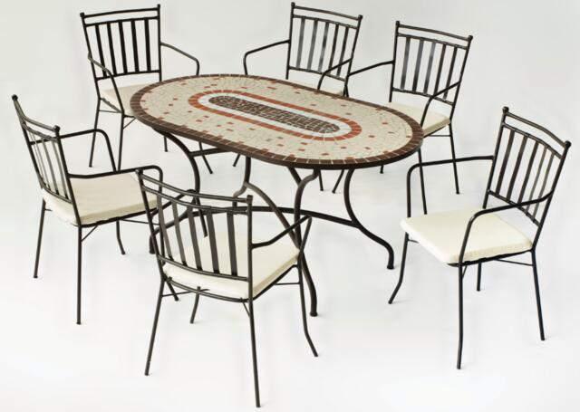 Malaya Mosaic 150 x 90cm Oval Dining Table