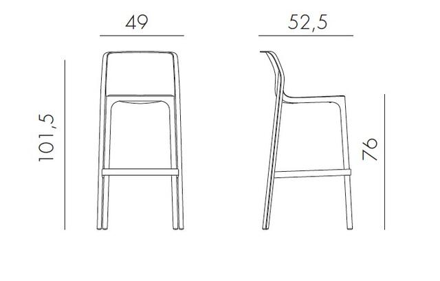 Net Bar Stool 76 Antracite