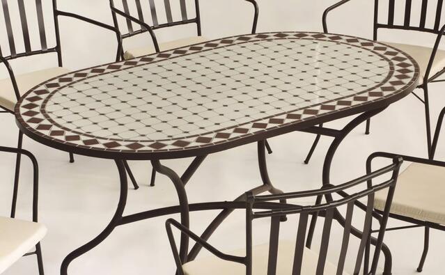 Sambala Mosaic 148 x 88cm Oval Dining Table