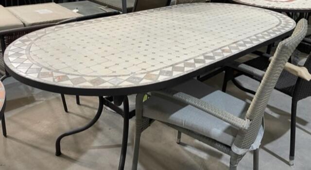 Monte Carlo 200 x 100cm Oval Mosaic Table