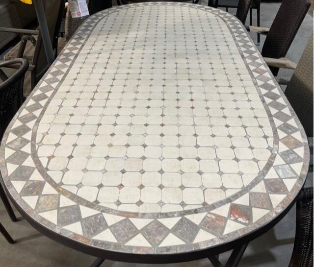 Monte Carlo 200 x 100cm Oval Mosaic Table