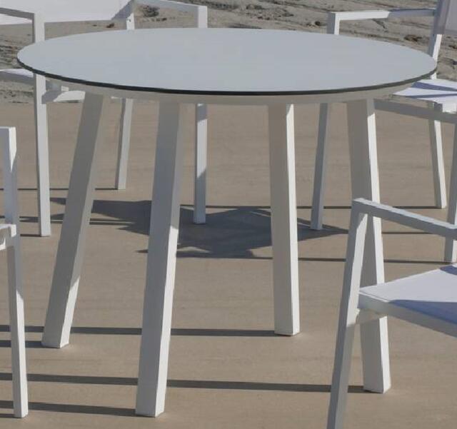 Hevea California 100cm dia. White HPL Dining Table