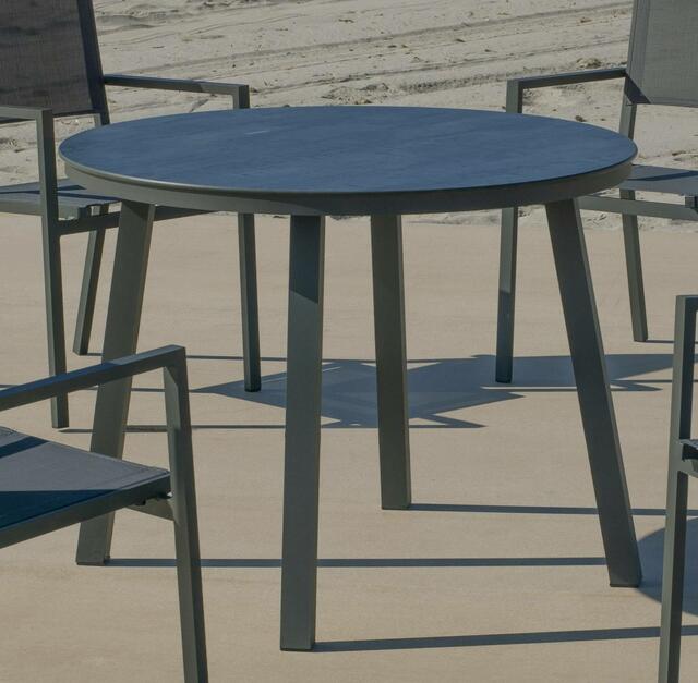 Hevea California 100cm dia. Antracite HPL Dining Table