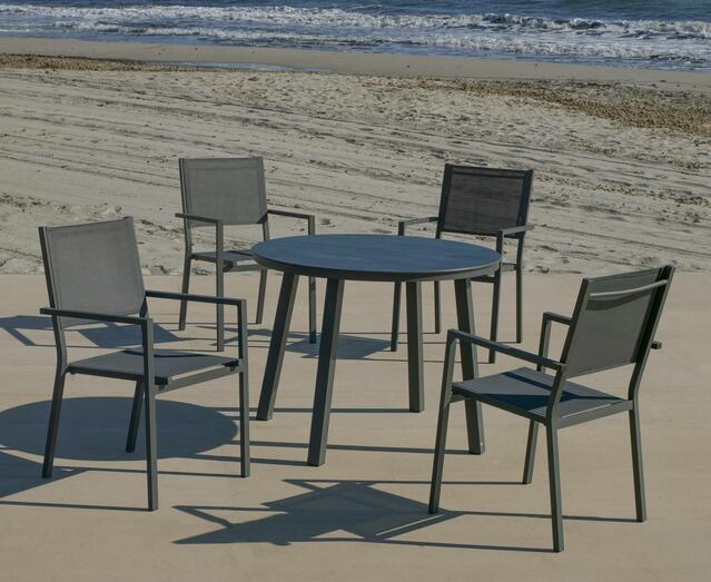 California 100cm dia. Antracite HPL Dining Table