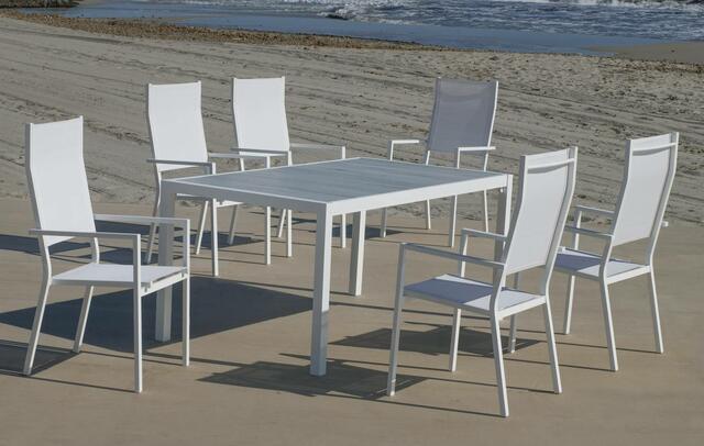 Janeiro Aluminium High Back Dining Chair White