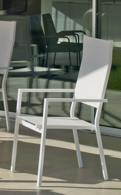 Janeiro Aluminium High Back Dining Chair White