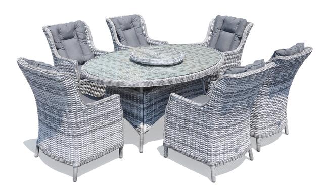 Ribera Pearl 180x120cm Elliptical Dining Set