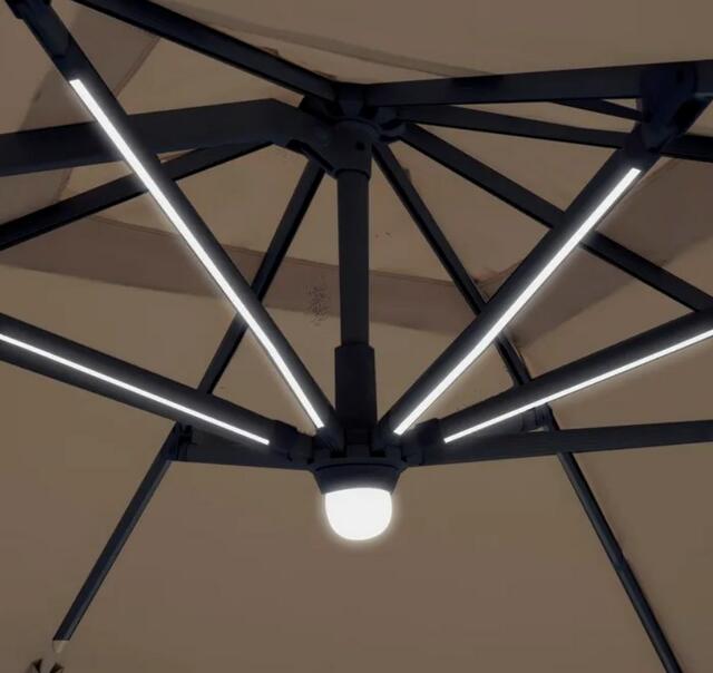 3 x 3m Solar LED Cantilever Parasol