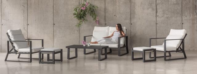 Hevea Bolonia 2 Seater Reclining Sofa Set - Antracite or White Frame