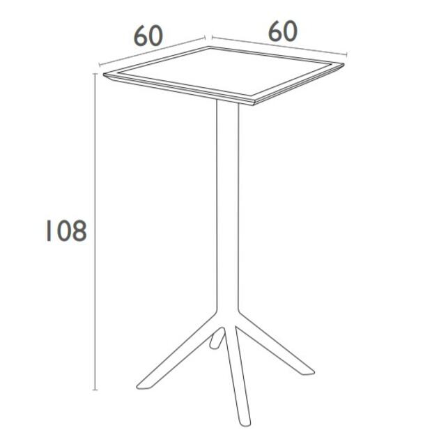 Sky Bar Table White