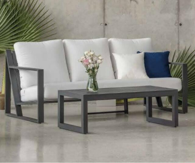 Aleli 2 Seater Aluminium Sofa Set - White or Antracite Frame