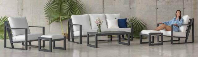 Hevea Aleli 3 Seater Aluminium Sofa Set - White or Antracite Frame