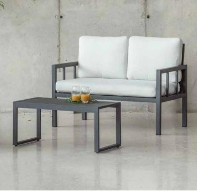 Solano 2 Seater Aluminium Sofa Set - White or Antracite Frame