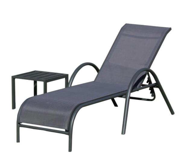 Hevea Costa Almeria Antracite Aluminium Sun Lounger