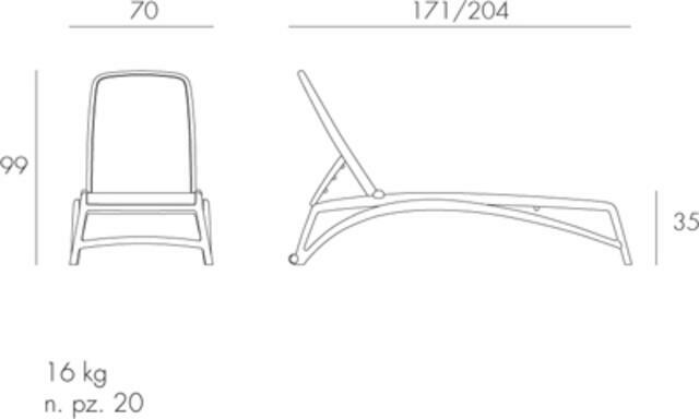 Atlantico Sun Lounger Tortora/Tortora