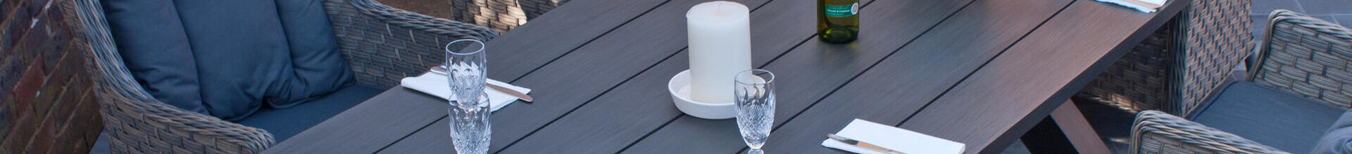 Rueda Woodash 180 x 94cm Aluminium Dining Table