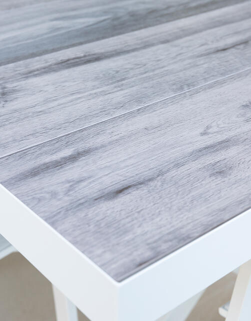 Athens White Aluminium 200/260 x 100 x 75cm Extendable Dining Table (6-10)