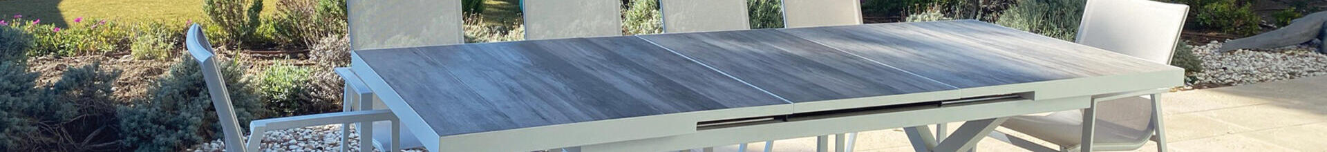 Athens White Aluminium 200/260 x 100 x 75cm Extendable Dining Table (6-10)
