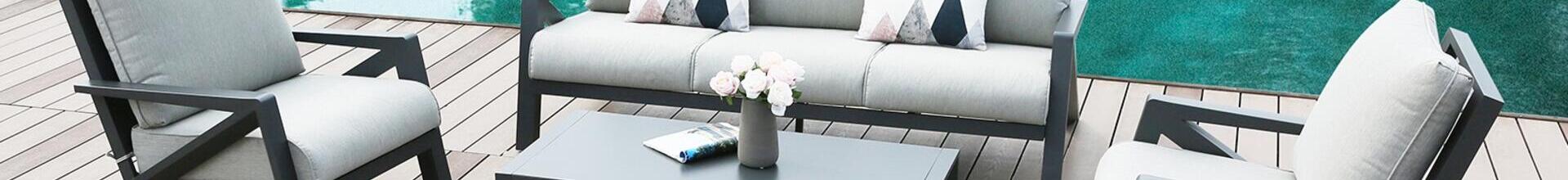 Kefalonia Antracite Aluminium Sofa Set 