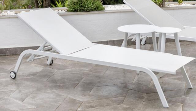 Paros Aluminium Sun Lounger White/White