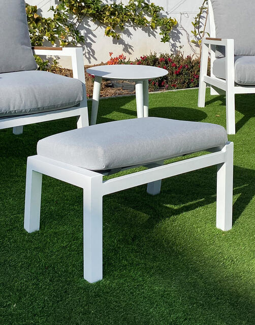 Corfu Aluminium Reclining Armchair Set White