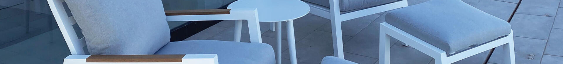 Corfu Aluminium Reclining Armchair Set White