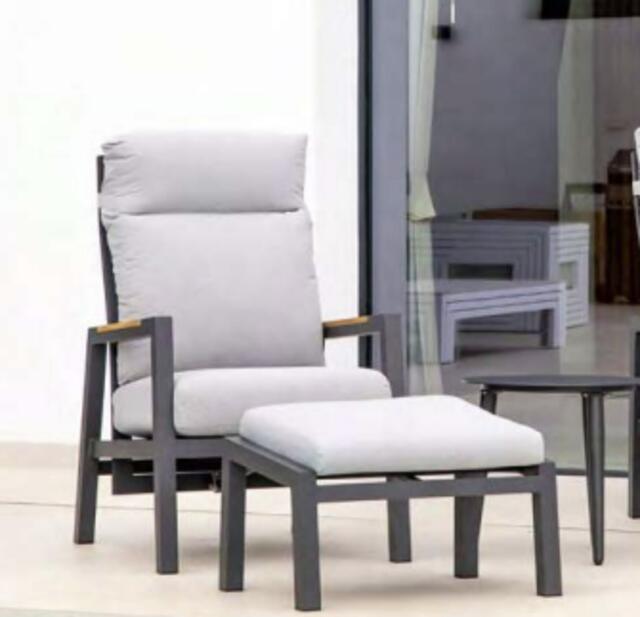 Corfu Aluminium Reclining Armchair Antracite