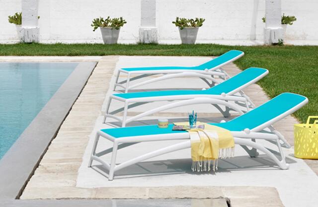 Nardi Atlantico Sun Lounger White/Celeste