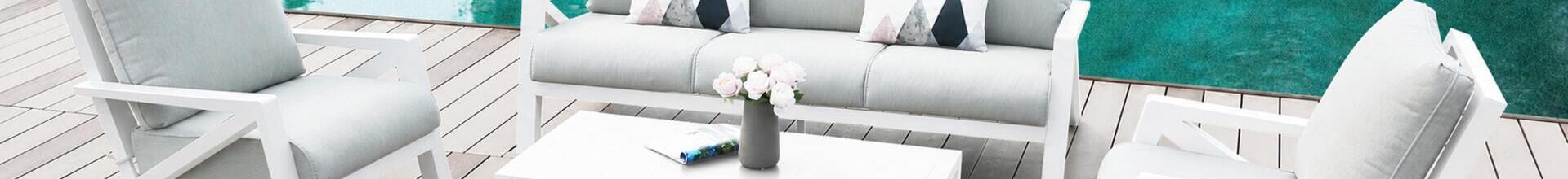 Kefalonia White Aluminium Sofa Set