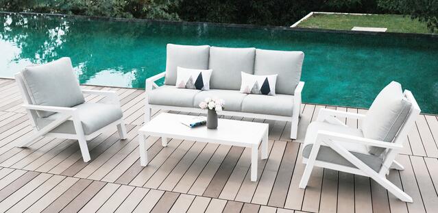 Kefalonia White Aluminium Sofa Set Kefalonia White Aluminium Sofa Set