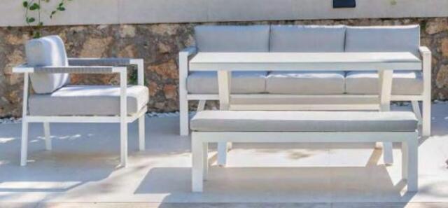 Illinois 3 Seater Aluminium Sofa Set