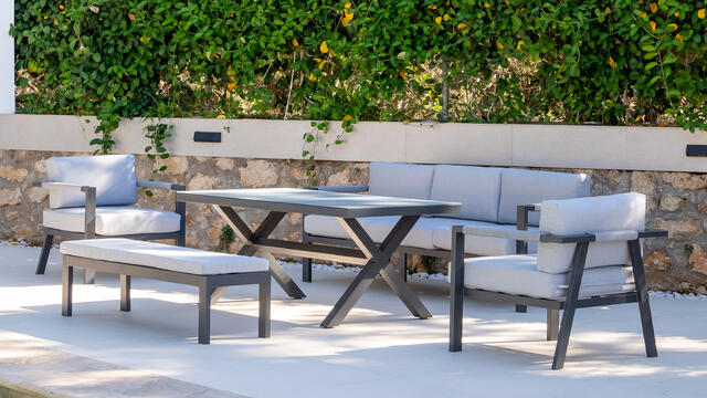 Illinois 3 Seater Aluminium Sofa Set