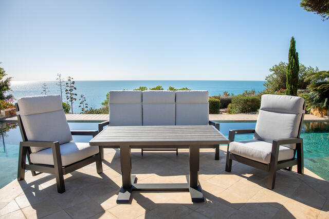 Santorini Aluminium Height Adjustable Table Antracite