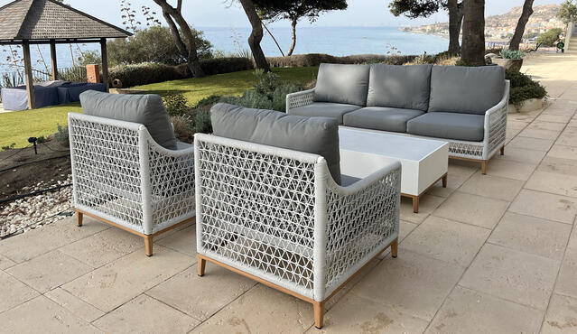 Pacific 3 Seater Light Grey Sofa Set