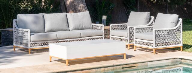 Majestic Pacific 3 Seater Light Grey Sofa Set