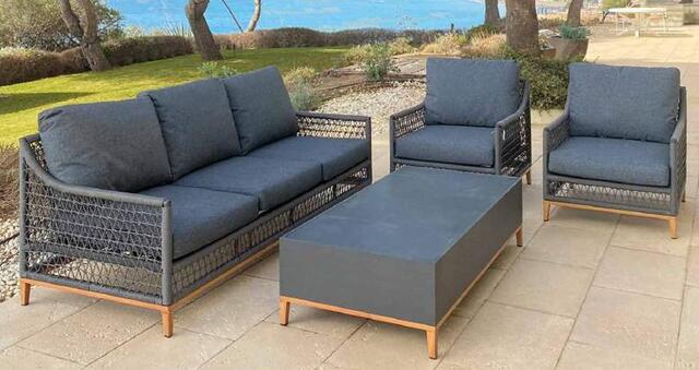 Pacific 3 Seater Light Grey Sofa Set