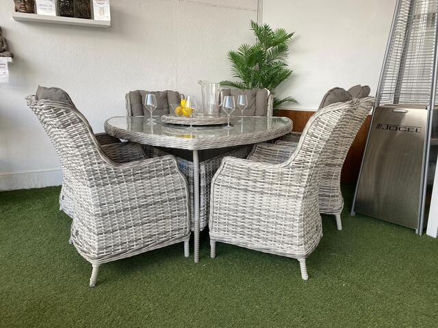 Ribera Pearl 160x160cm Triangular Dining Set