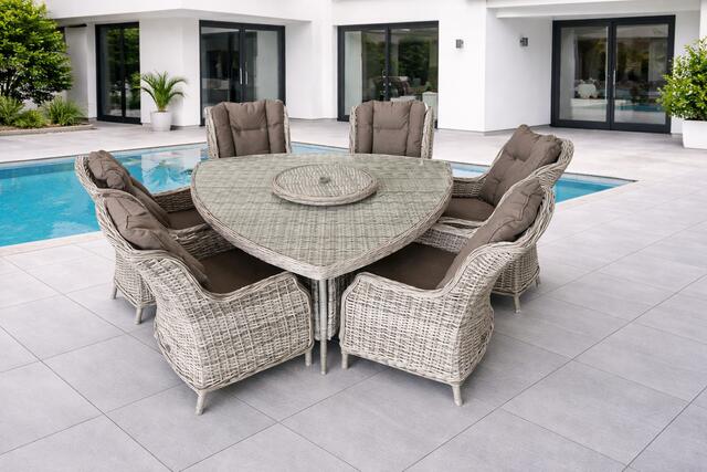 Ribera Pearl 160x160cm Triangular Dining Set