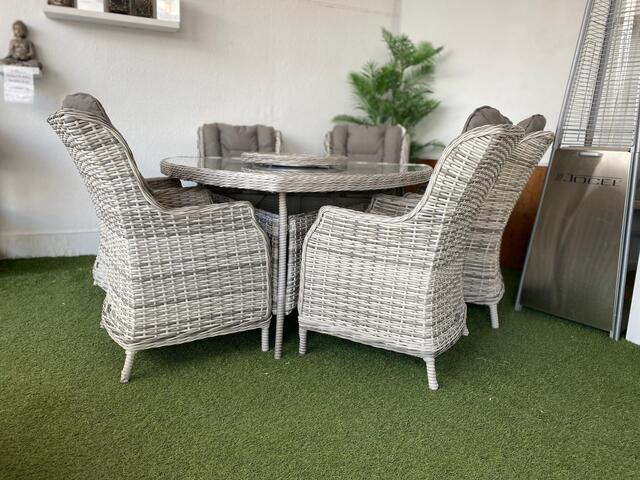 Ribera Pearl 160x160cm Triangular Dining Set