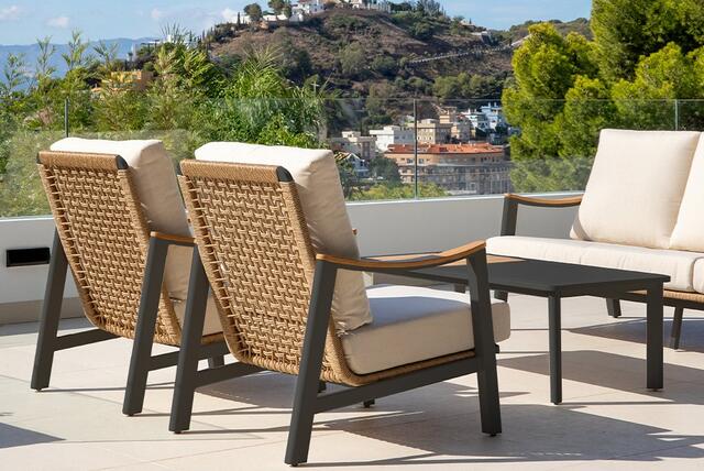 Zimbawe Aluminium Antracite Sofa Set