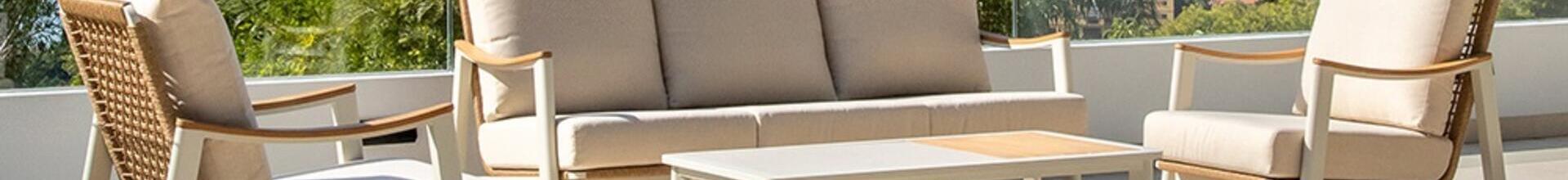 Zimbawe Aluminium Cream Sofa Set