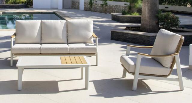 Zimbawe Aluminium Cream Sofa Set