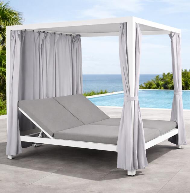Seychelles Aluminium Double Daybed White
