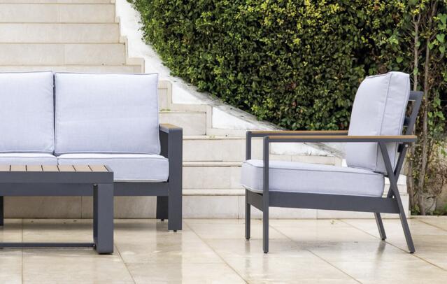 Turquia Antracite Aluminium Dining Set