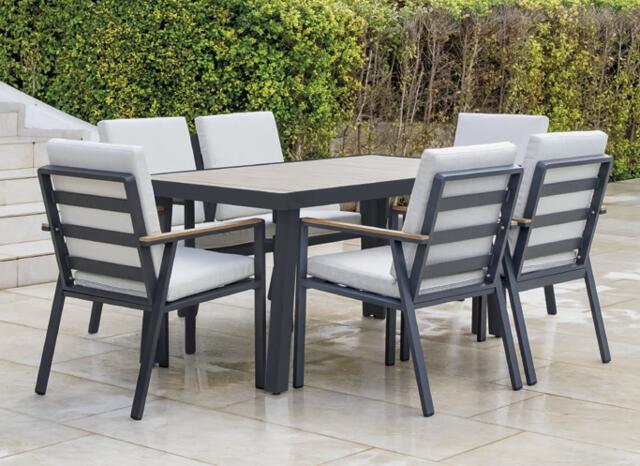 Turquia Antracite Aluminium Dining Set