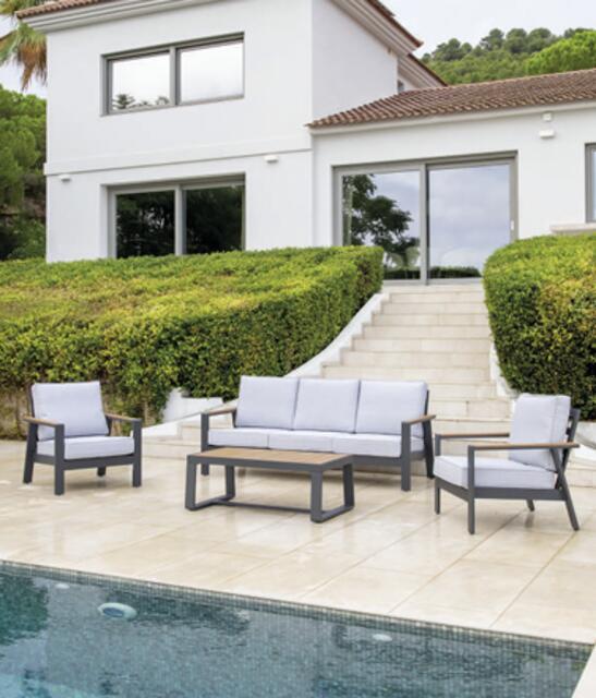 Turquia Antracite Aluminium Dining Set