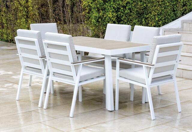 Turquia White Aluminium Dining Set