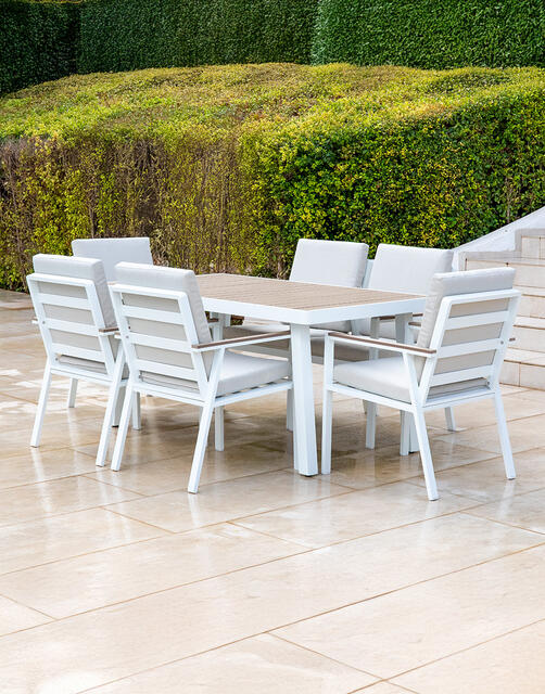Turquia White Aluminium Dining Set