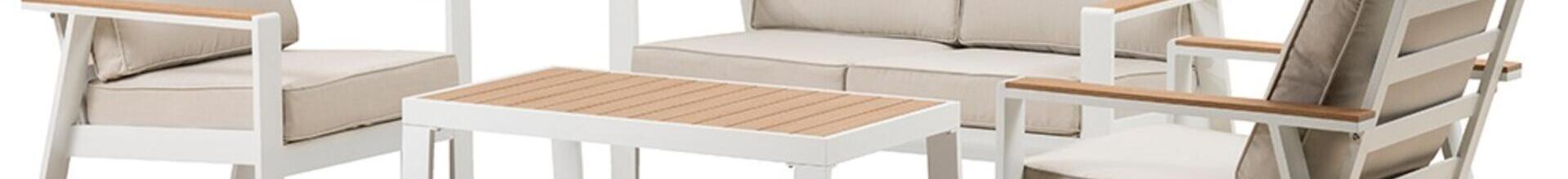 Turquia White 2 Seater Aluminium Sofa Set
